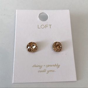Ann Taylor LOFT Earrings Studs Blush Gold NEW